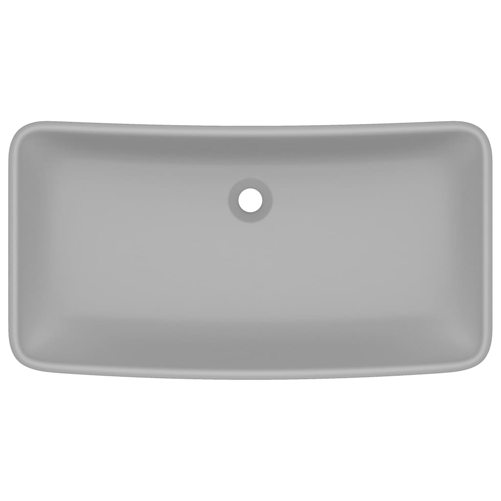 Lavabo Lusso Rettangolare Grigio Chiaro Opaco 71x38 cm Ceramica - homemem39