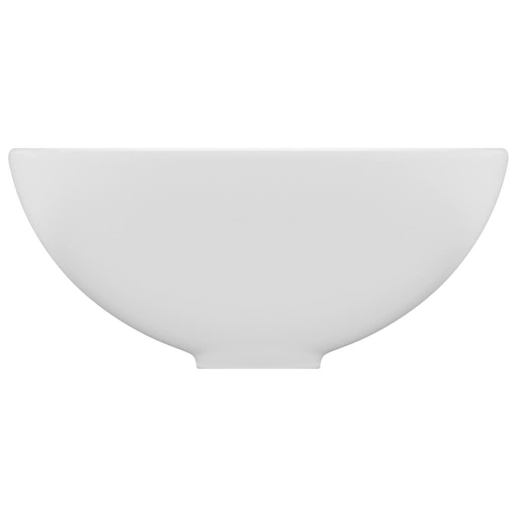 Lavandino Lusso Rotondo Bianco Opaco 32,5x14 cm in Ceramica - homemem39