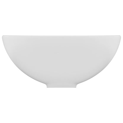 Lavandino Lusso Rotondo Bianco Opaco 32,5x14 cm in Ceramica - homemem39