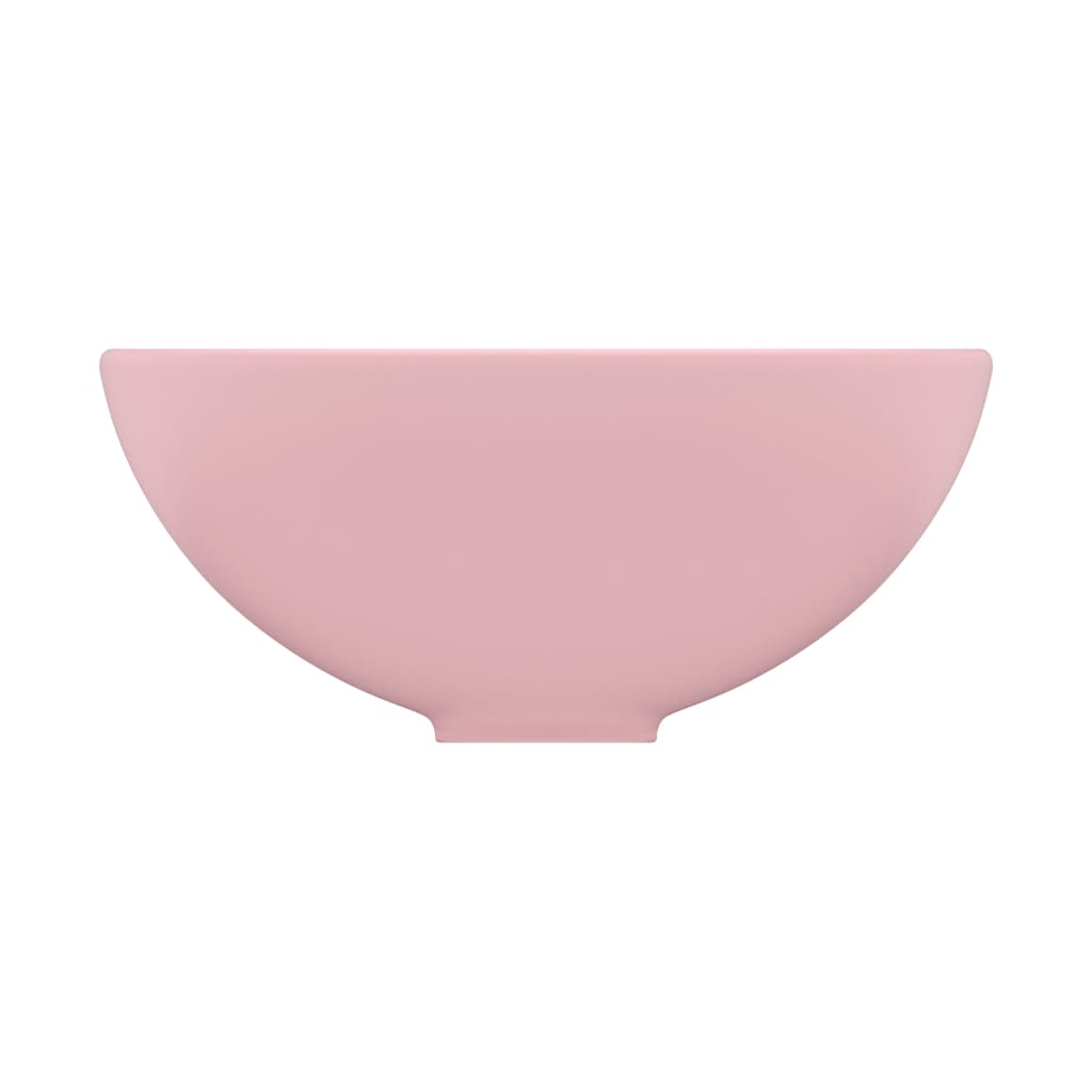 Lavandino Lusso Rotondo Rosa Opaco 32,5x14 cm in Ceramica - homemem39