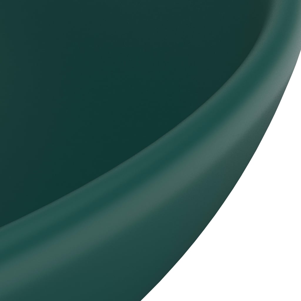 Lavandino Lusso Rotondo Verde Scuro Opaco 32,5x14 cm Ceramica - homemem39
