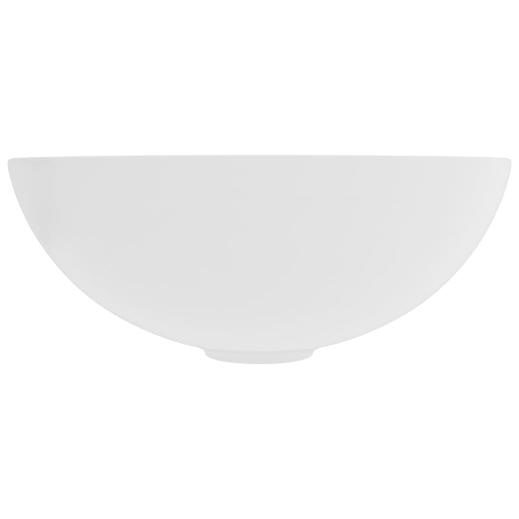Lavandino da Bagno in Ceramica Bianco Opaco Rotondo - homemem39