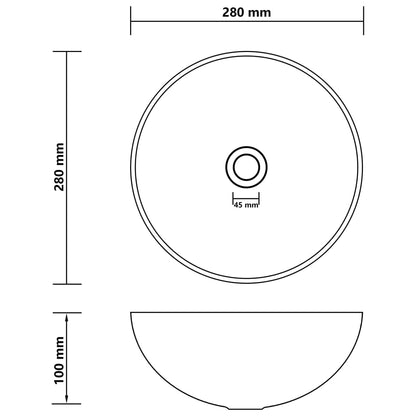 Lavandino da Bagno in Ceramica Grigio Scuro Rotondo - homemem39