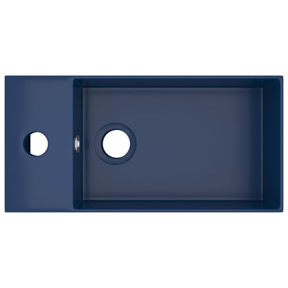 Lavandino con Troppopieno in Ceramica Blu Scuro - homemem39