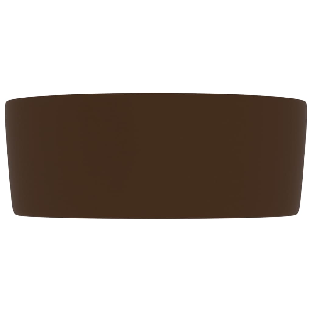 Lavandino Lusso Rotondo Marrone Scuro Opaco 40x15cm in Ceramica - homemem39