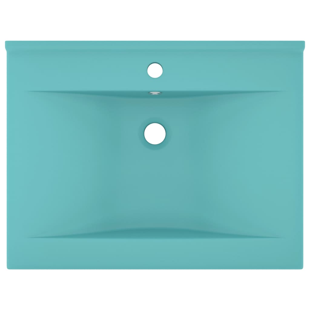 Lavabo con Foro Rubinetto Verde Chiaro Opaco 60x46 cm Ceramica - homemem39