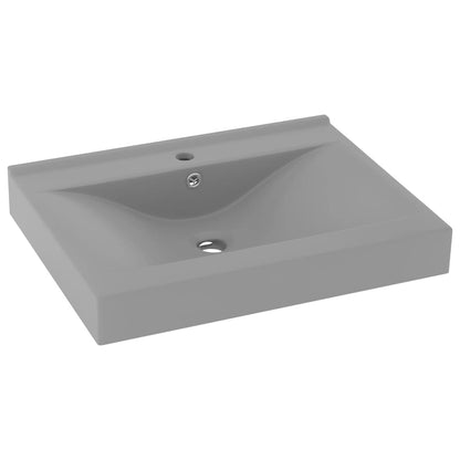 Lavabo con Foro Rubinetto Grigio Chiaro Opaco 60x46 cm Ceramica - homemem39