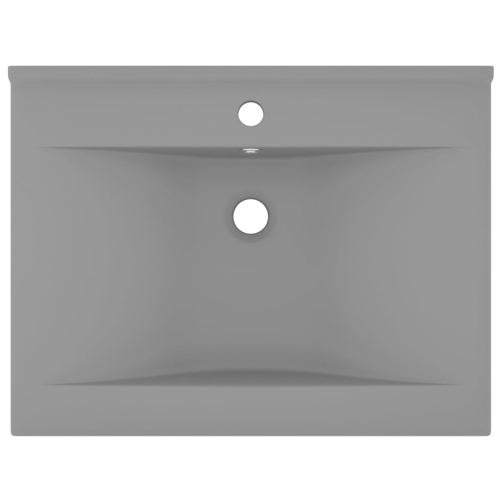 Lavabo con Foro Rubinetto Grigio Chiaro Opaco 60x46 cm Ceramica - homemem39