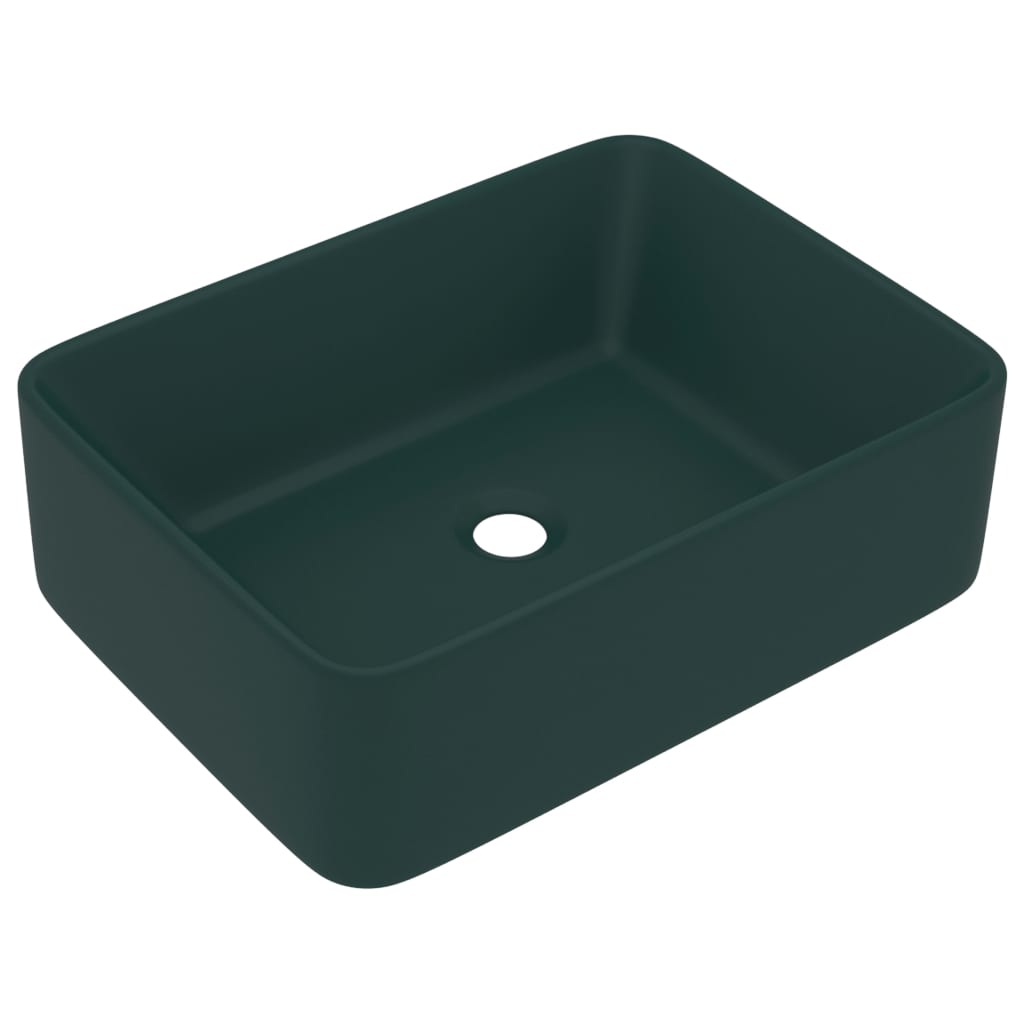 Lavandino Luxury Verde Scuro Opaco 41x30x12 cm in Ceramica - homemem39