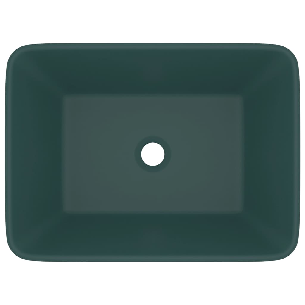 Lavandino Luxury Verde Scuro Opaco 41x30x12 cm in Ceramica - homemem39