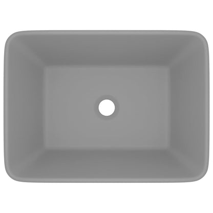 Lavandino Luxury Grigio Chiaro Opaco 41x30x12 cm in Ceramica - homemem39