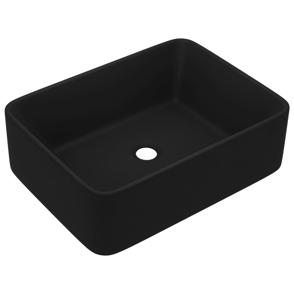 Lavandino Luxury Nero Opaco 41x30x12 cm in Ceramica - homemem39