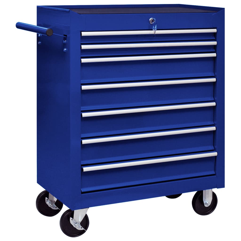 Carrello Portautensili con 7 Cassetti per Officina Blu - homemem39