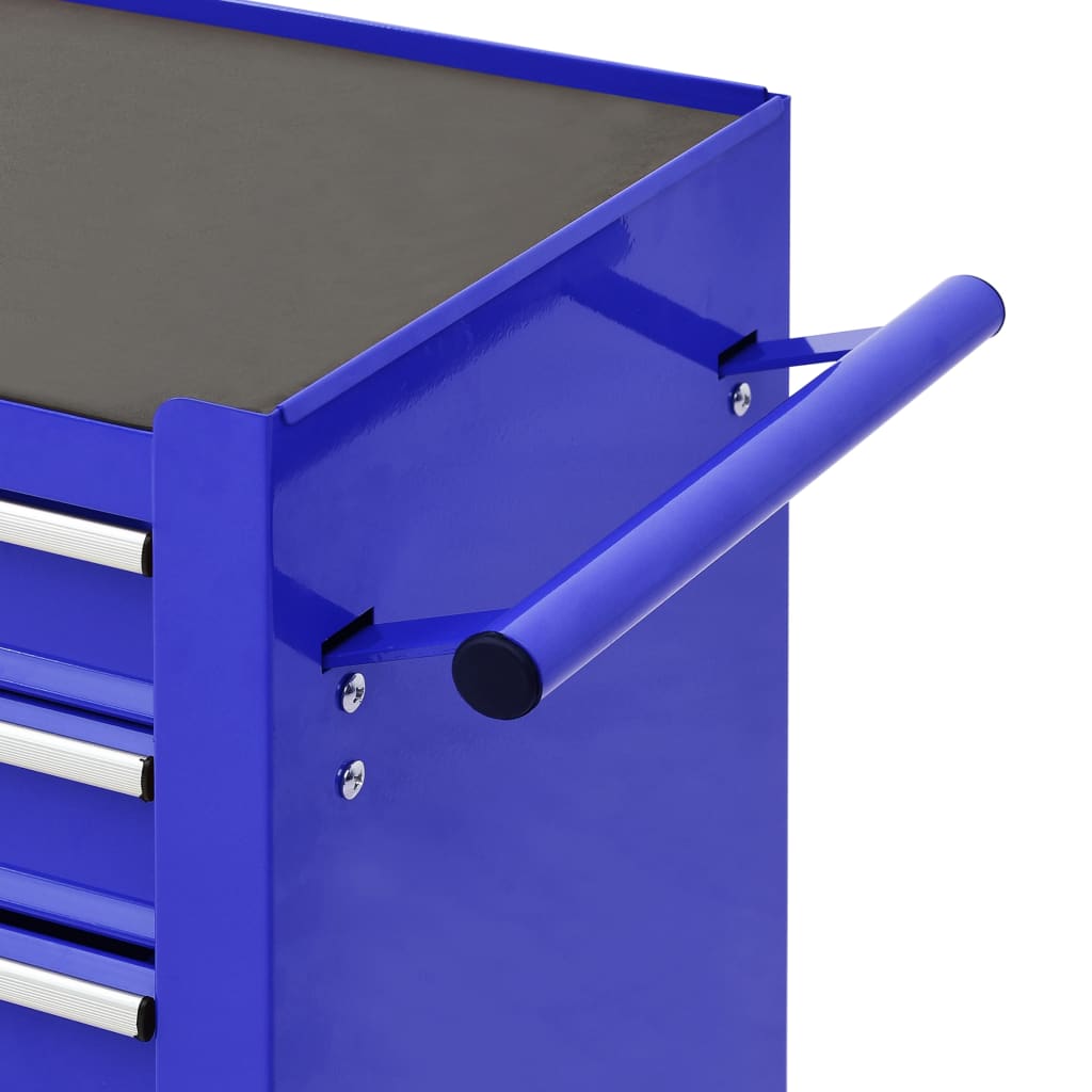 Carrello Portautensili con 4 Cassetti in Acciaio Blu - homemem39