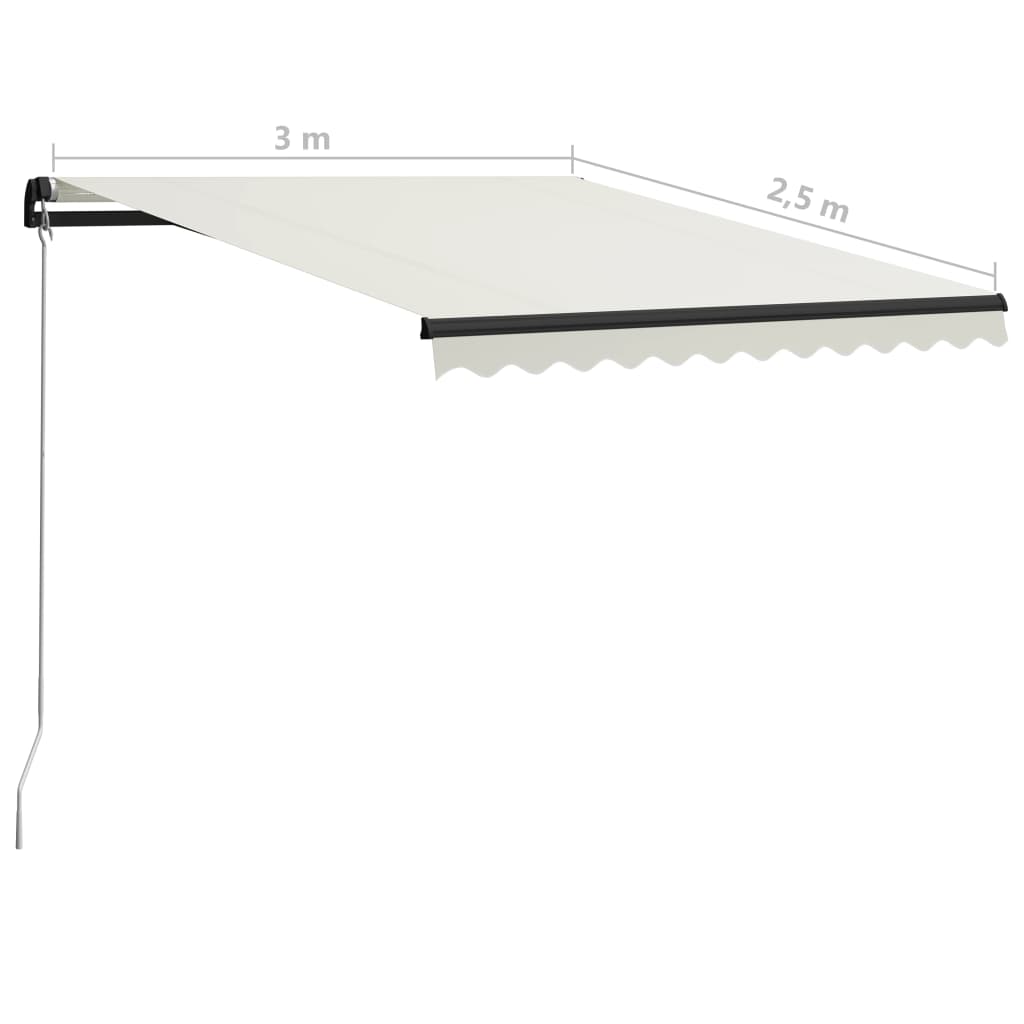 Tenda da Sole Retrattile Manuale con LED 300x250 cm Antracite - homemem39