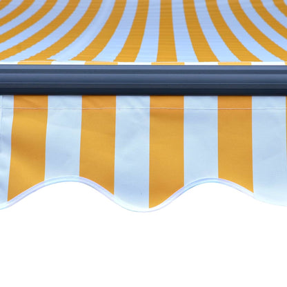 Tenda da Sole Manuale con LED 300x250 cm Gialla e Bianca - homemem39