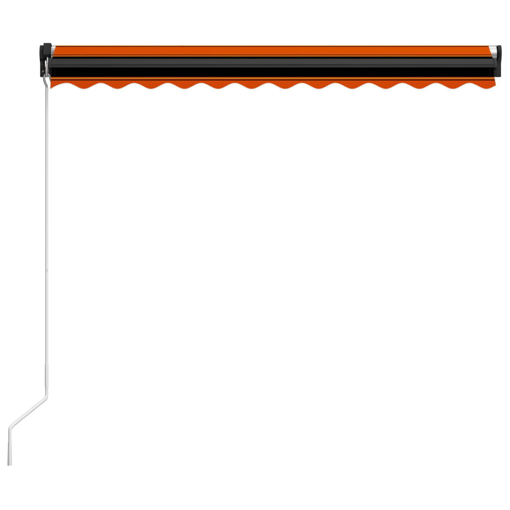 Tenda Retrattile Manuale con LED 300x250cm Arancione e Marrone - homemem39