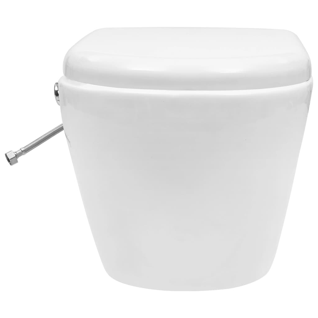 WC a Muro senza Bordo con Sciacquone Nascosto Ceramica Bianco - homemem39