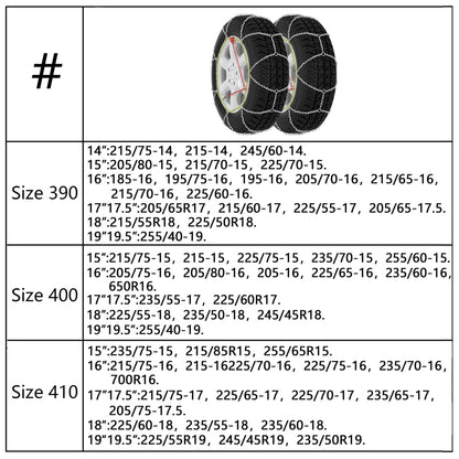 Catene da Neve per Pneumatici 2 pz 9 mm KN100 - homemem39