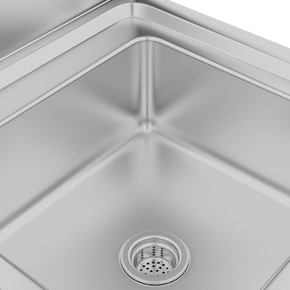 Mobiletto da Cucina con Lavandino in Acciaio Inox 60x60x96 cm - homemem39