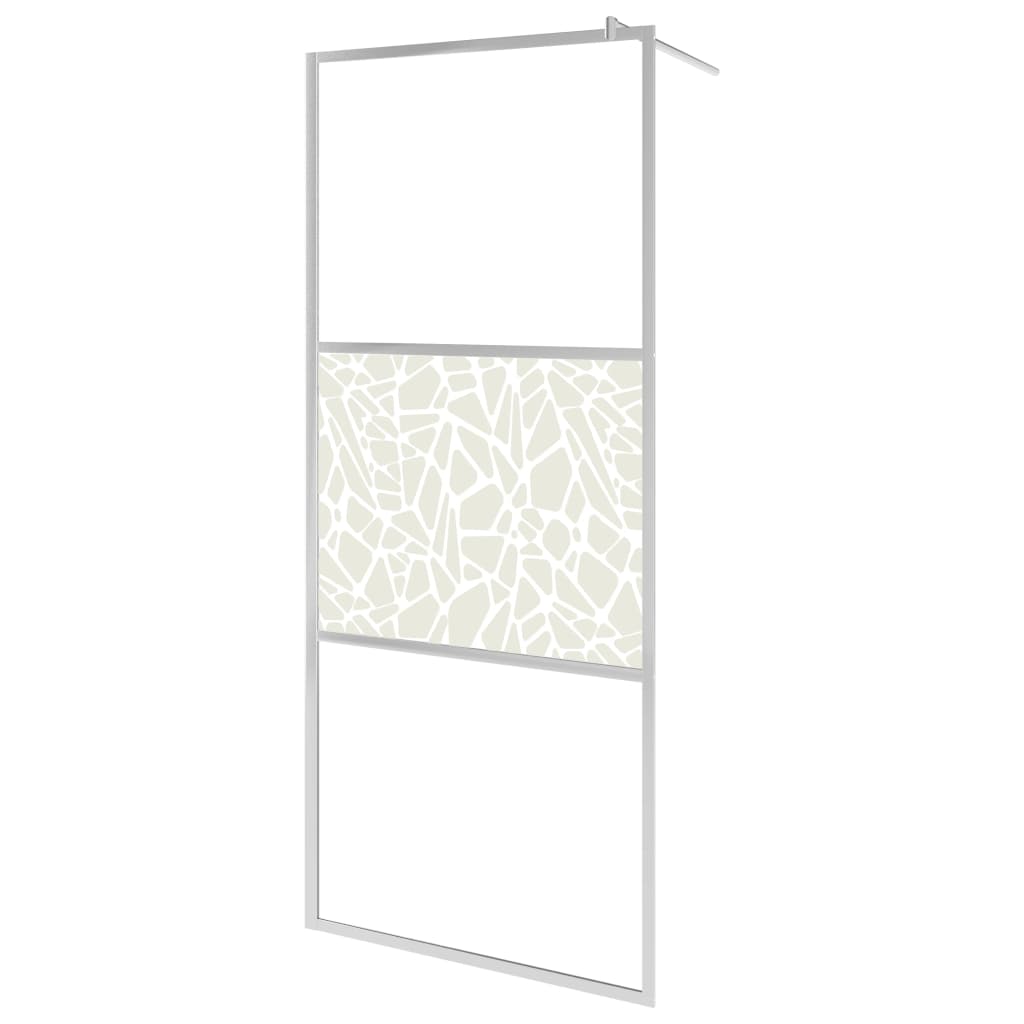 Parete per Doccia Walk-in in Vetro ESG Design Pietra 90x195 cm - homemem39