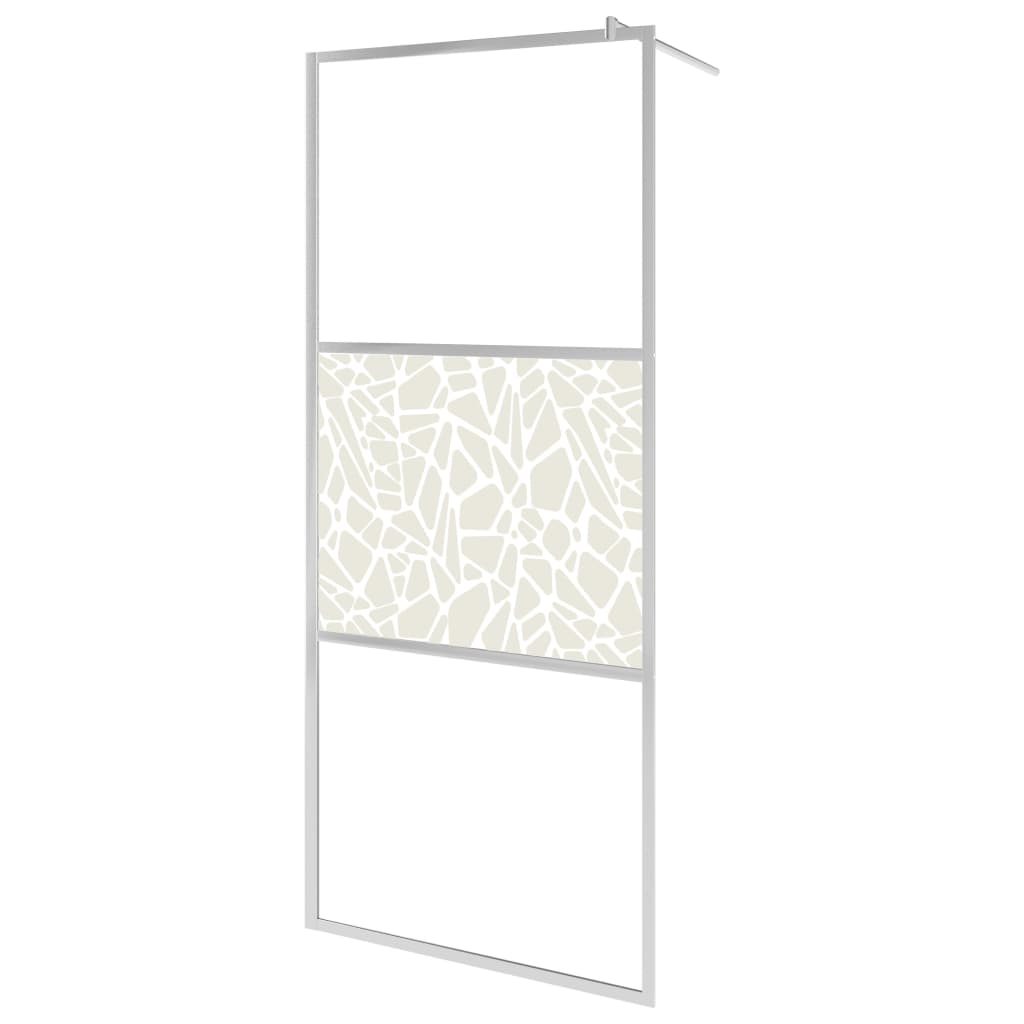 Parete per Doccia Walk-in in Vetro ESG Design Pietra 115x195 cm - homemem39