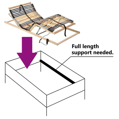 Letto con Telaio a Doghe Elettrico 42 Doghe 7 Zone 90x200 cm - homemem39