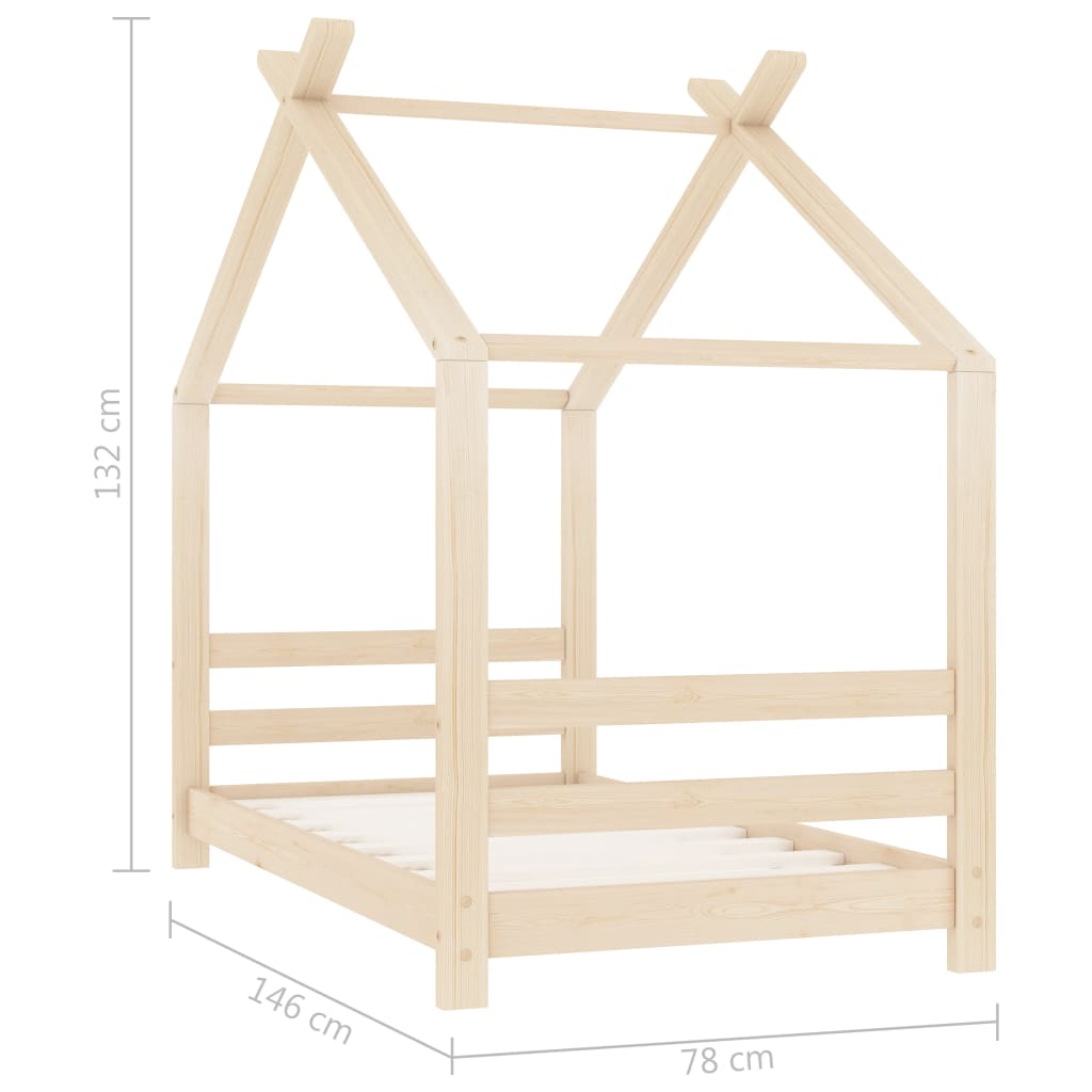 Giroletto per Bambini in Legno Massello di Pino 70x140 cm - homemem39