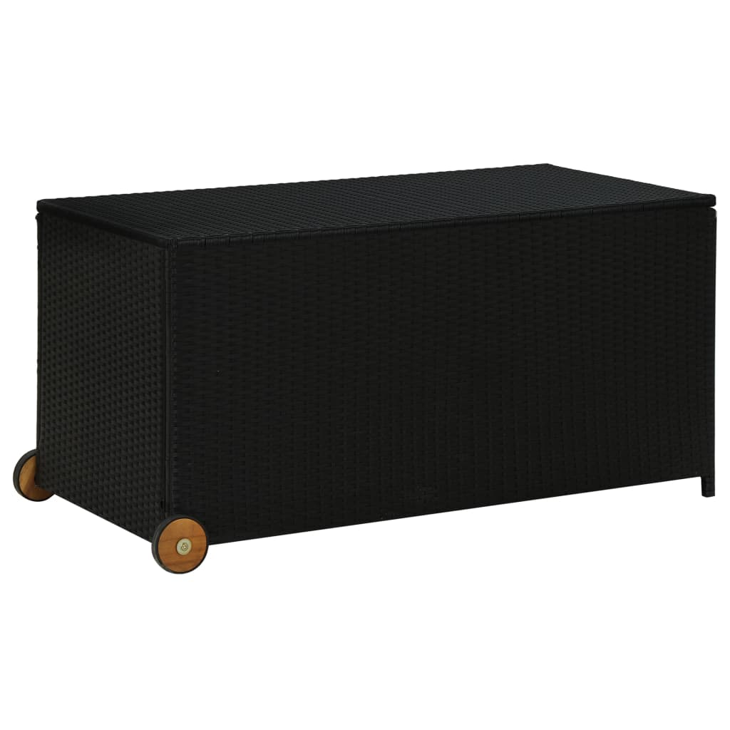 Contenitore da Giardino Nero 120x65x61 cm in Polyrattan - homemem39