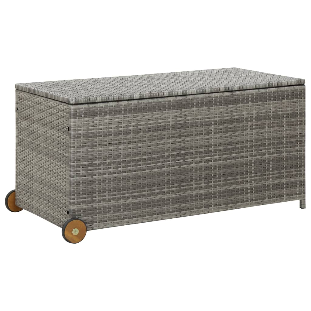 Contenitore da Giardino Grigio Chiaro 120x65x61 cm Polyrattan - homemem39