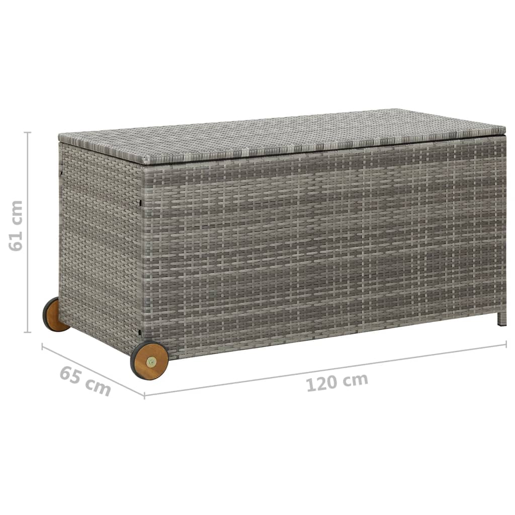 Contenitore da Giardino Grigio Chiaro 120x65x61 cm Polyrattan - homemem39