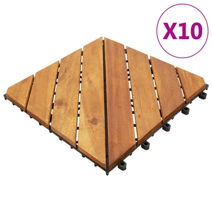 Pannelli Decking 10 pz 30x30cm Massello d'Acacia - homemem39