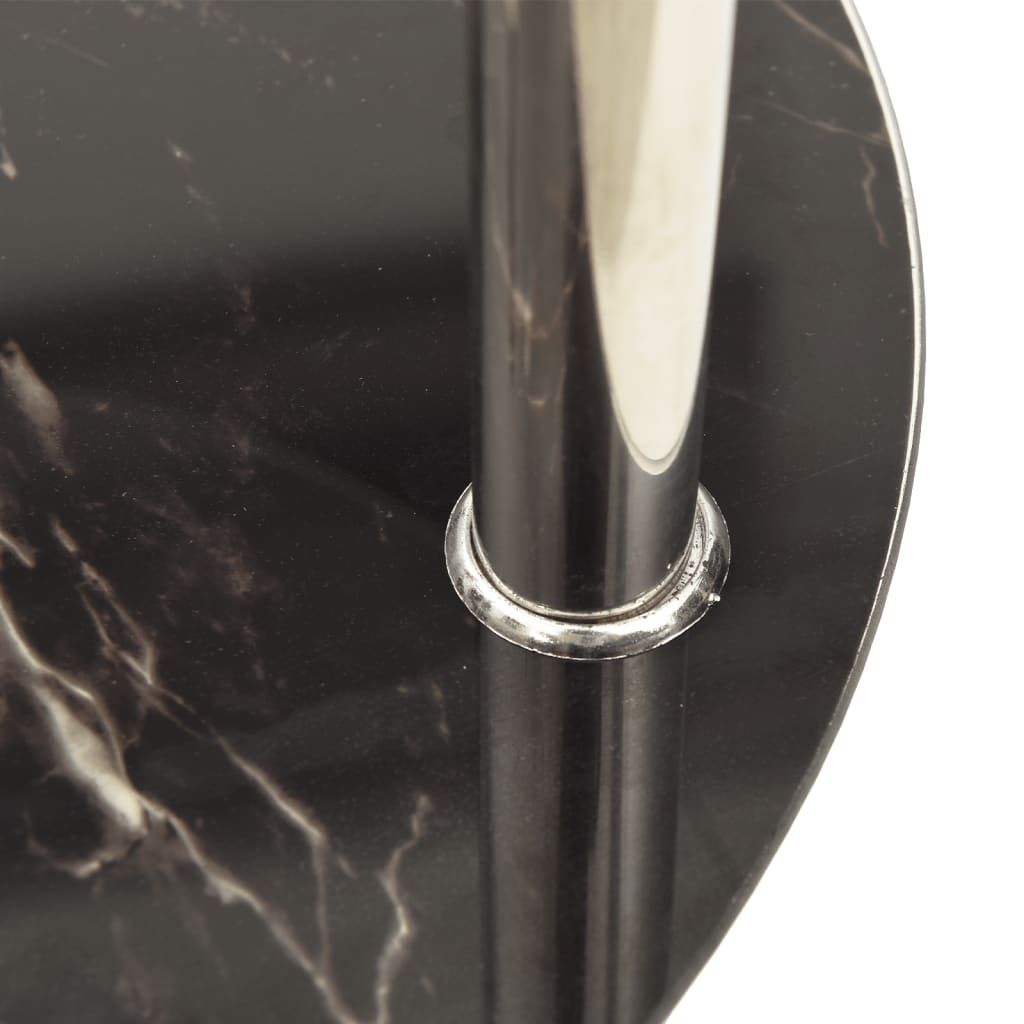322789 vidaXL 2-Tier Side Table Transparent & Black 38 cm Tempered Glass - homemem39