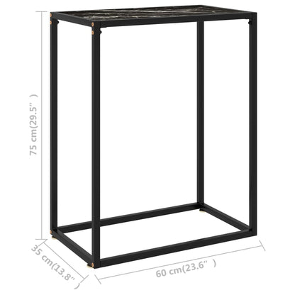 Tavolo Consolle Nero 60x35x75 cm in Vetro Temperato - homemem39