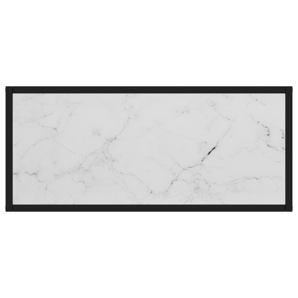 Tavolo Consolle Bianco 80x35x75 cm in Vetro Temperato - homemem39