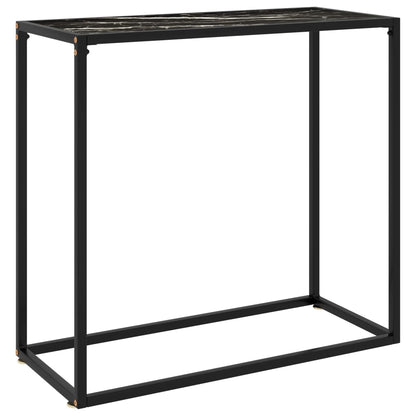 Tavolo Consolle Nero 80x35x75 cm in Vetro Temperato - homemem39