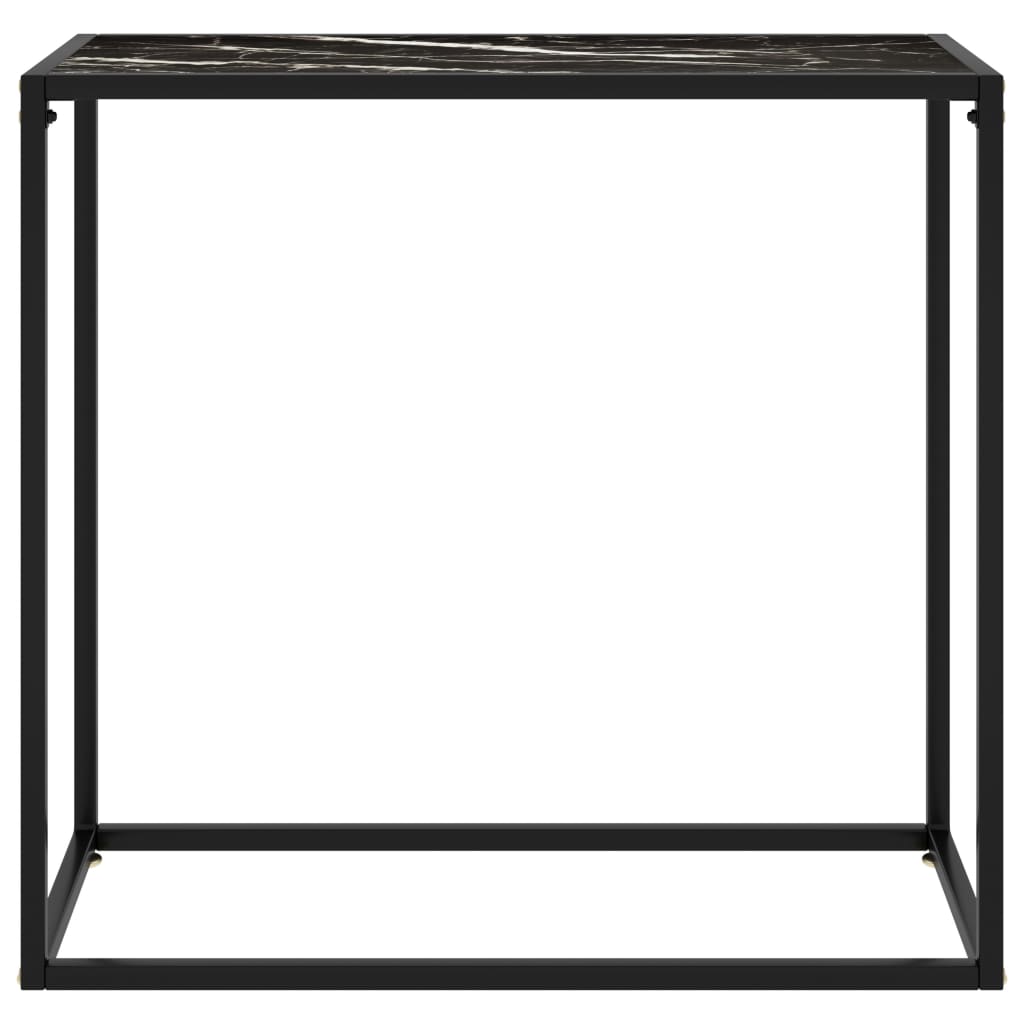 Tavolo Consolle Nero 80x35x75 cm in Vetro Temperato - homemem39