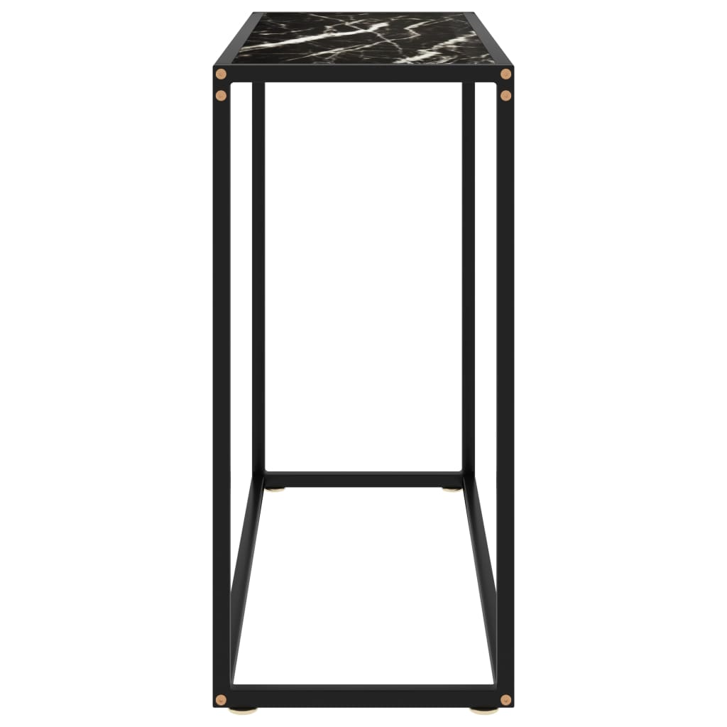 Tavolo Consolle Nero 80x35x75 cm in Vetro Temperato - homemem39