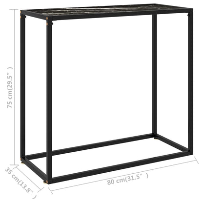 Tavolo Consolle Nero 80x35x75 cm in Vetro Temperato - homemem39