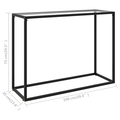 Tavolo Consolle Trasparente 100x35x75 cm in Vetro Temperato - homemem39