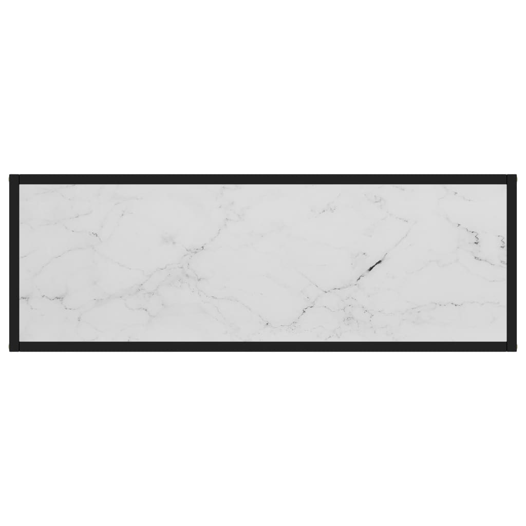 Tavolo Consolle Bianco 100x35x75 cm in Vetro Temperato - homemem39