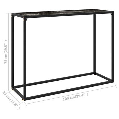 Tavolo Consolle Nero 100x35x75 cm in Vetro Temperato - homemem39