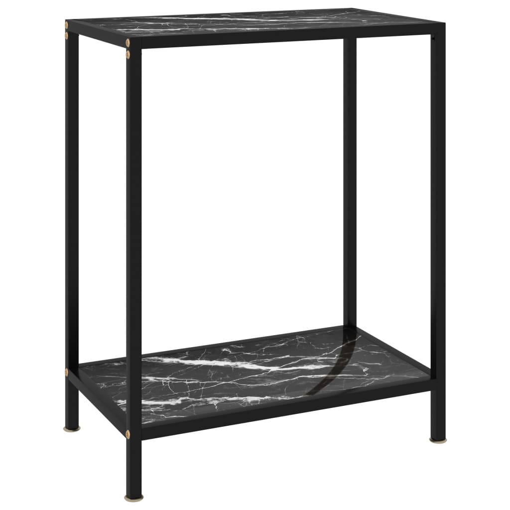 Tavolo Consolle Nero 60x35x75 cm in Vetro Temperato - homemem39