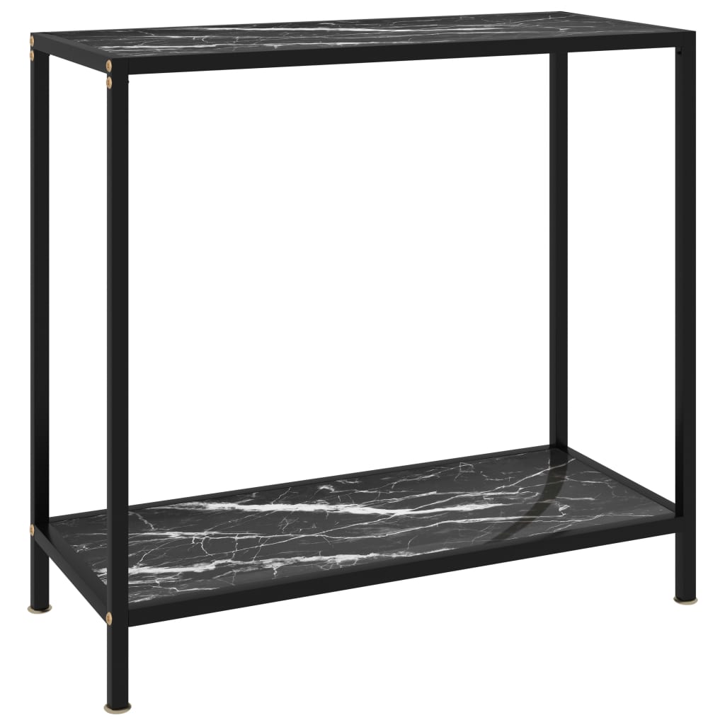 Tavolo Consolle Nero 80x35x75 cm in Vetro Temperato - homemem39