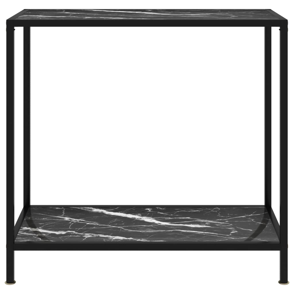 Tavolo Consolle Nero 80x35x75 cm in Vetro Temperato - homemem39