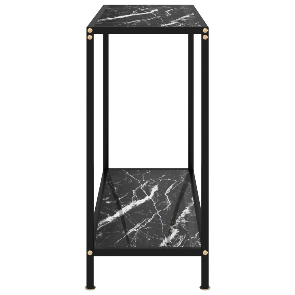 Tavolo Consolle Nero 80x35x75 cm in Vetro Temperato - homemem39