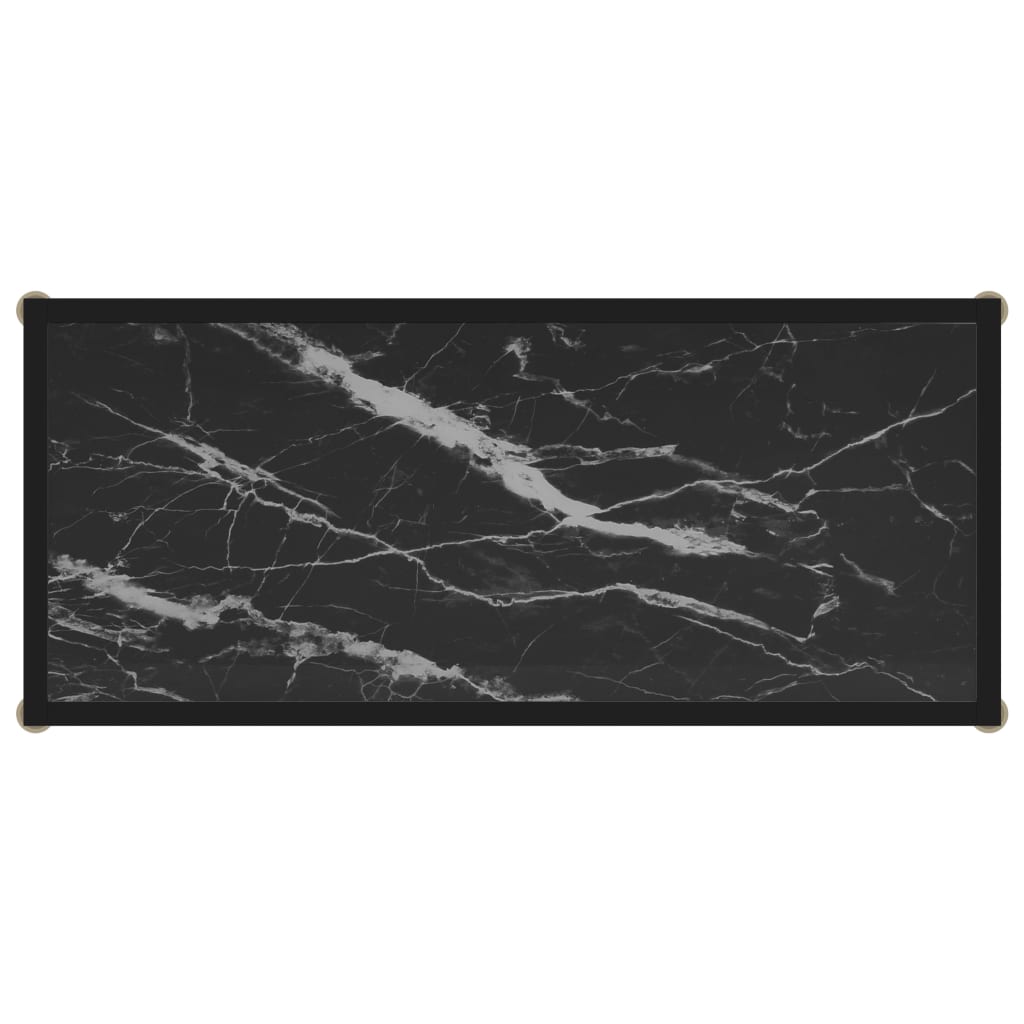 Tavolo Consolle Nero 80x35x75 cm in Vetro Temperato - homemem39