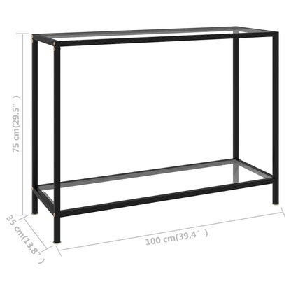 Tavolo Consolle Trasparente 100x35x75 cm in Vetro Temperato - homemem39