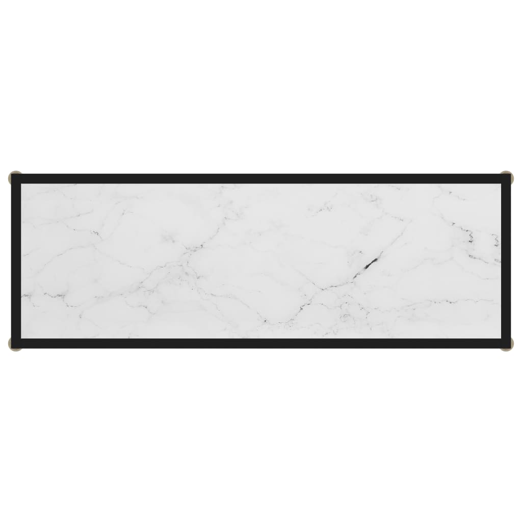 Tavolo Consolle Bianco 100x35x75 cm in Vetro Temperato - homemem39