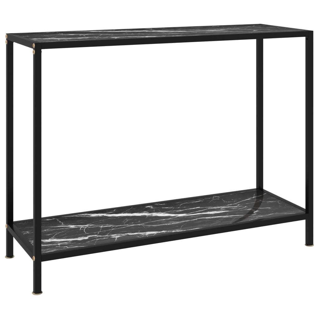 Tavolo Consolle Nero 100x35x75 cm in Vetro Temperato - homemem39